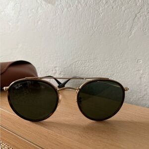 Ray-Ban Gold and Green Sunglasses